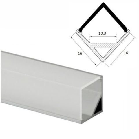 Iluminat & electrice - Profil banda LED, Delight DL66925, montaj aplicat, aluminiu, 1m, 1 buc