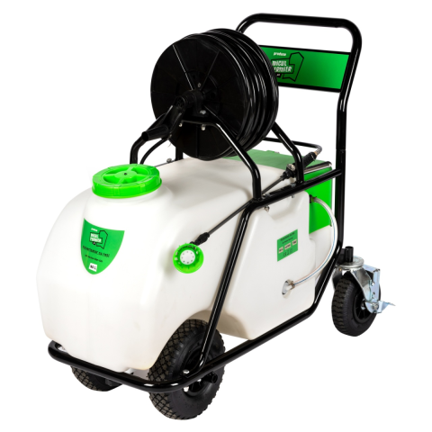 Casa, Gradina & Bricolaj - Pulverizator cu acumulator Micul Fermier, volum 90 litri, cu roti