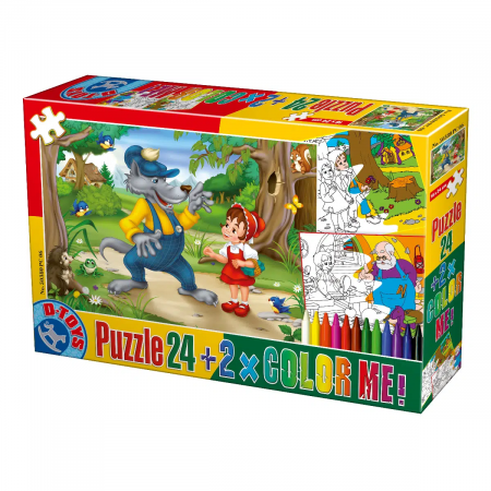 Jocuri - Puzzle Color Me - Scufita Rosie