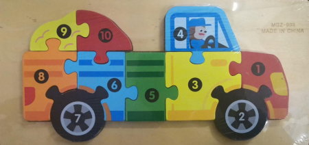 Jocuri - Puzzle lemn masina cu numere