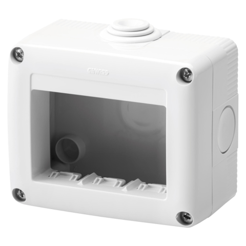 Accesorii prize si intrerupatoare - Rama Aplicata pe tencuiala Gewiss, 3 module GW27003, montaj aplicat, 1 buc