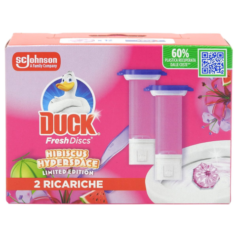Odorizant toaleta - Rezerva, Duck Fresh Discs, Hibiscus Hyperspace, 2 X 36 ml