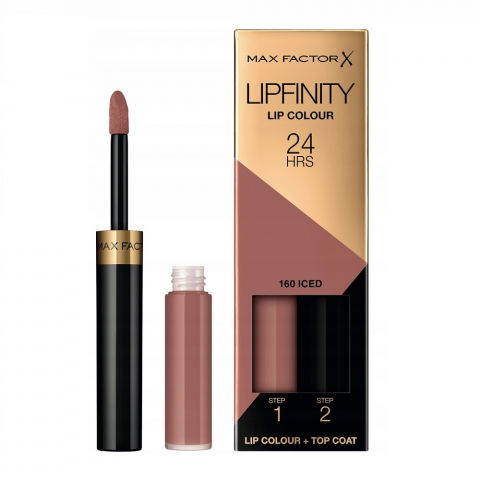 Luciu si balsam de buze - Ruj rezistent la transfer Max Factor Lipfinity, Iced