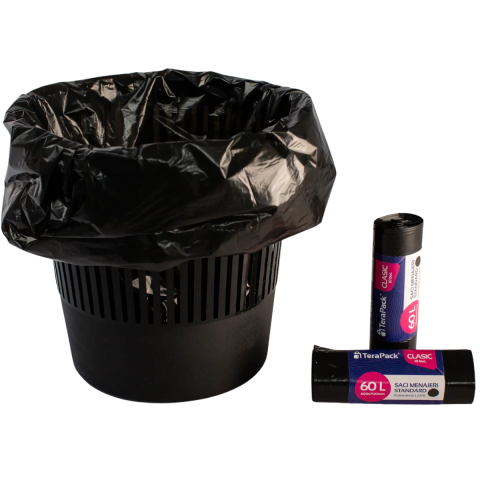 Uz Casnic - Saci menajeri TeraPack, LDPE standard, Negri, 60 L, 60 x 70 cm, 10 buc