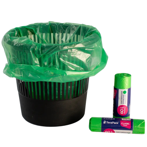 Uz Casnic - Saci menajeri TeraPack, LDPE standard, Verzi, 60 L, 60 x 70 cm, 10 buc