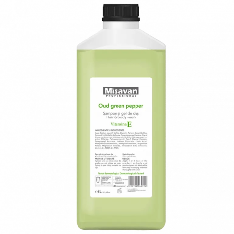 Sampon - Sampon si gel de dus Misavan Professional Green Pepper, 3L
