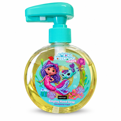 Sapun & Gel de dus copii - Sapun lichid cu pompita Gabby's Dollhouse Singing Candyland, 250 ml