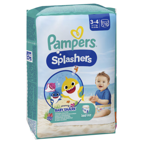 Jucarii, Copii & Bebe - Scutece chilotel pentru apa Pampers Splashers Baby Shark Marimea 3, 6-11 kg, 12 buc