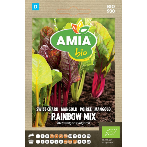 Casa, Gradina & Bricolaj - Seminte bio de Mangold Rainbow mix Amia, 1 g