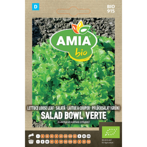 Bulbi, seminte si rasaduri - Seminte bio de salata Amia Verte Salad Bowl, 1 g