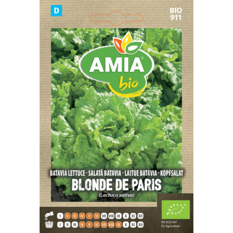 Casa, Gradina & Bricolaj - Seminte bio de salata batavia Blonde de Paris Amia, 1,5 g