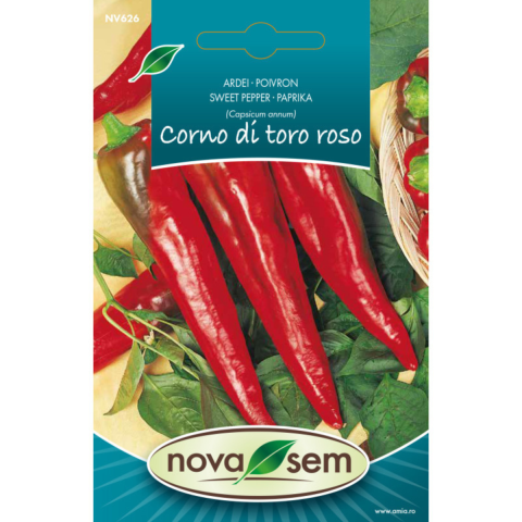 Casa, Gradina & Bricolaj - Seminte de ardei capia Corno di toro rosso Novasem, 0,4 g