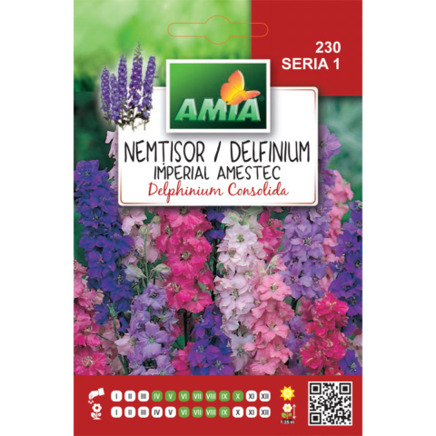 Casa, Gradina & Bricolaj - Seminte de flori Amia Nemtisor Delfinium imperial amestec culori, 0,8 g