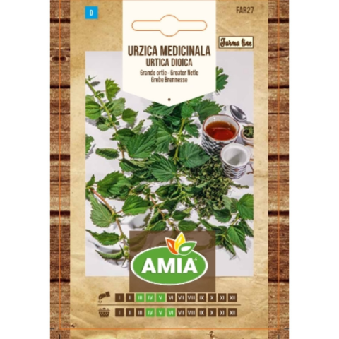 Plante & Flori - Seminte de urzica medicinala, Amia Farma Line, Urtica dioica