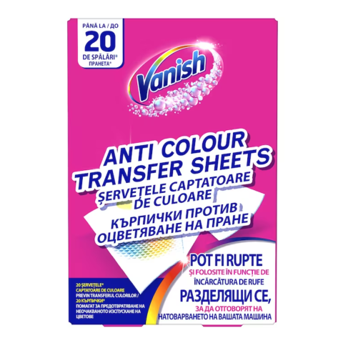 Casa, Gradina & Bricolaj - Servetele anti-transfer de culoare Vanish, 20 buc