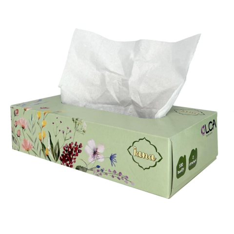 Servetele faciale - Servetele faciale pop-up, Iana, Alb, 2 straturi, 100 buc