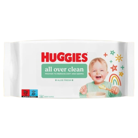 Jucarii, Copii & Bebe - Servetele umede All Over Clean Huggies Aloe Fresh, 56 buc