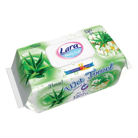 Servetele umede bebelusi - Servetele umede Lara Aloe vera, 120 bucati