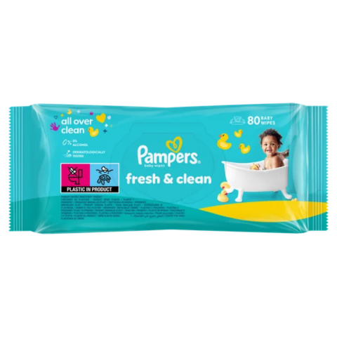 Jucarii, Copii & Bebe - Servetele umede Pampers Fresh Clean, 80 bucati