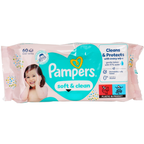 Jucarii, Copii & Bebe - Servetele umede Pampers Soft & clean 60 bucati