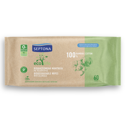 Jucarii, Copii & Bebe - Servetele umede pentru bebelusi Septona Ecolife biodegradabile, 60 bucati