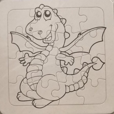 Jocuri - Set 3 puzzle-uri de colorat cu dragoni