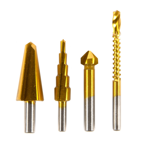 Scule electrice & Unelte - Set 4 freze multifunct.HSS+Ti 8-20, 4-12,12.4 ,6mm