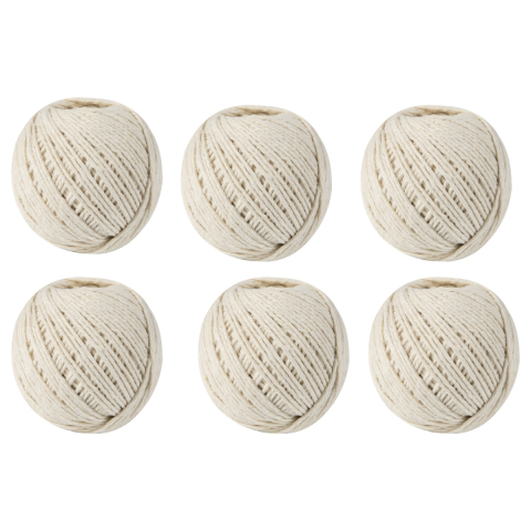 Casa, Gradina & Bricolaj - Set 6 ghem sfoara bumbac Micul Fermier, 100gr, culoare alb