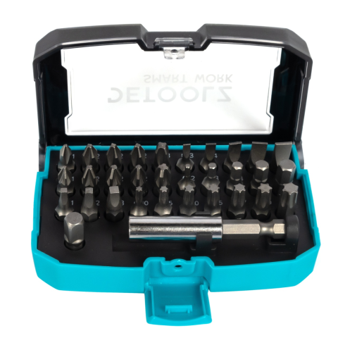 Casa, Gradina & Bricolaj - Set biti Detoolz, 32 de piese, cu prelungitor magnetic, material Cr-V