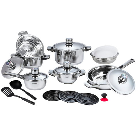 Casa, Gradina & Bricolaj - Set oale inox Hausberg HB-H LUX 815, 19 piese