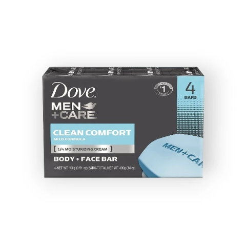 Sapun - Set săpun solid Dove Men+Care Clean Comfort pentru bărbați, 4 x 100 g
