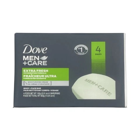 Sapun - Set sapun solid pentru barbati Dove Men+Care Extra Fresh, 4 x 100 g