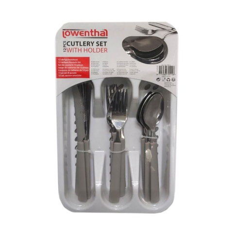 Casa, Gradina & Bricolaj - Set tacamuri si suport Lowenthal, Gri, 16 piese