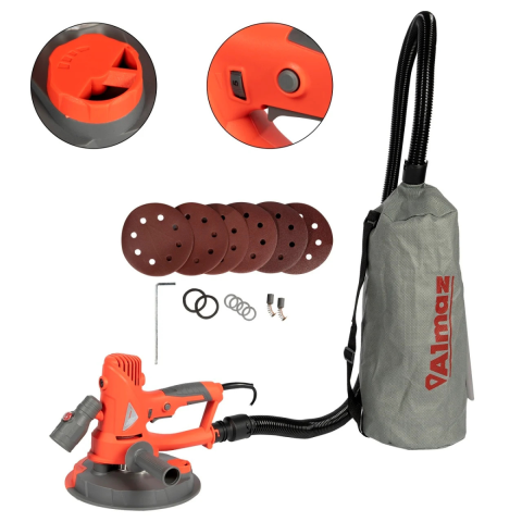 Casa, Gradina & Bricolaj - Slefuitor de pereti Almaz 750W, Ø180mm, cu variator de turatii si banda LED