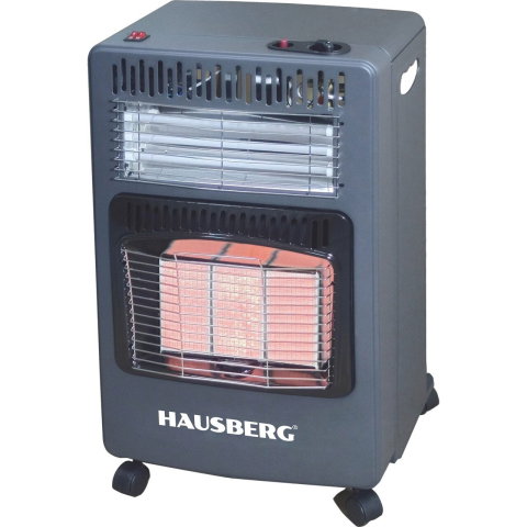 Sanitare - Soba pe gaz GPL si electrica Hausberg HB-1022NG, aprindere piezo-electrica, putere totala 4.2kW