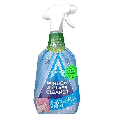 Casa, Gradina & Bricolaj - Solutie Curatare Geamuri si Sticla Astonish Eucalipt si Lamaie, 750 ml