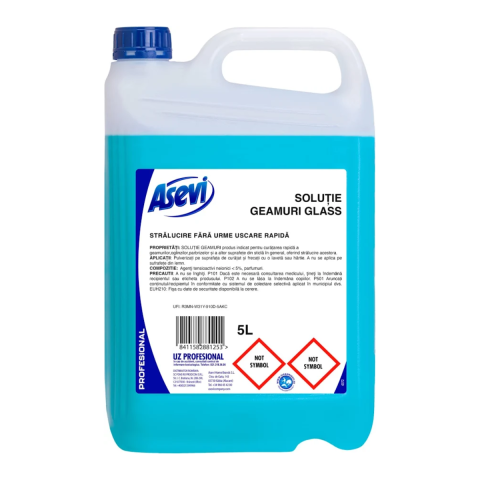 Produse Curatenie - Solutie geamuri Asevi Profesional Glass, 5L