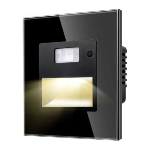 Casa, Gradina & Bricolaj - Spot LED Scara Cu Senzor Din Sticla,negru 1.5w, 1800k-7500k, 1 buc