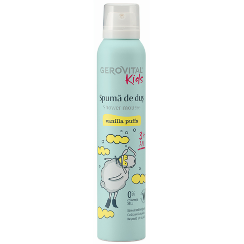 Ingrijire Personala & Cosmetice - Spuma de dus Gerovital Kids Vanilla Puffs, pentru copii, 200 ml