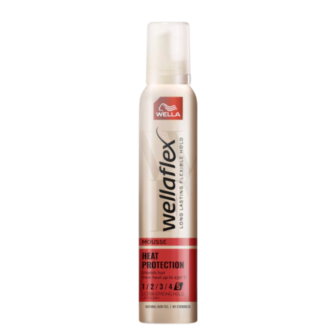 Ingrijire Personala & Cosmetice - Spuma pentru par Wellaflex Heat Protection cu fixare ultra puternica, 5/5, 200 ml