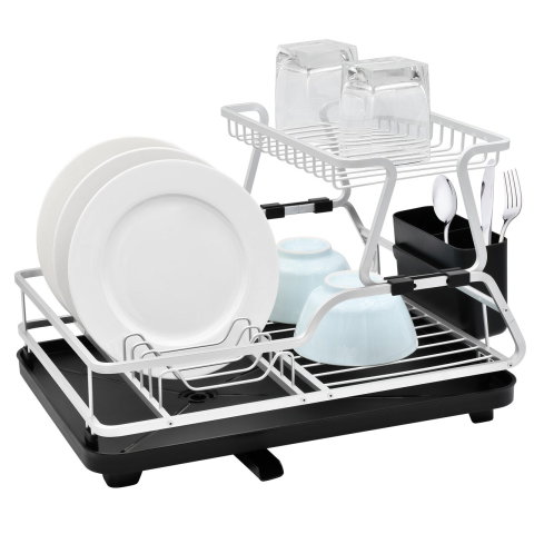 Bucatarie & Servire - Suport dublu vase aluminiu Hausberg HB-H LUX 165 cu tava scurgere