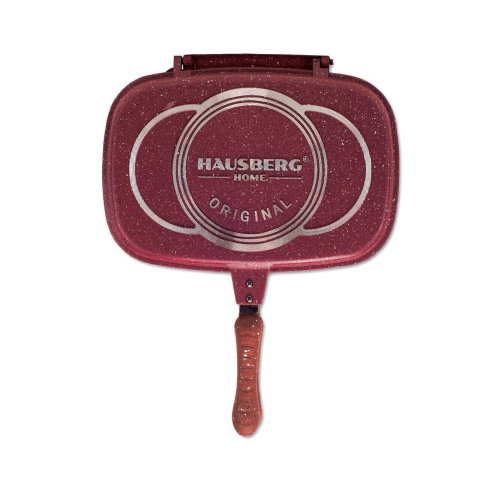 Casa, Gradina & Bricolaj - Tigaie Dubla Grill Hausberg HB-H1540MR, 36 cm