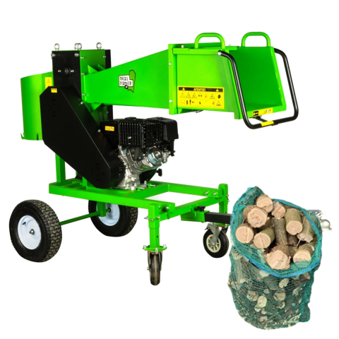 Casa, Gradina & Bricolaj - Tocator crengi Micul Fermier, motor benzina 18CP, diametru maxim de taiere Ø120mm, cu carlig de remorcare, pentru brichete