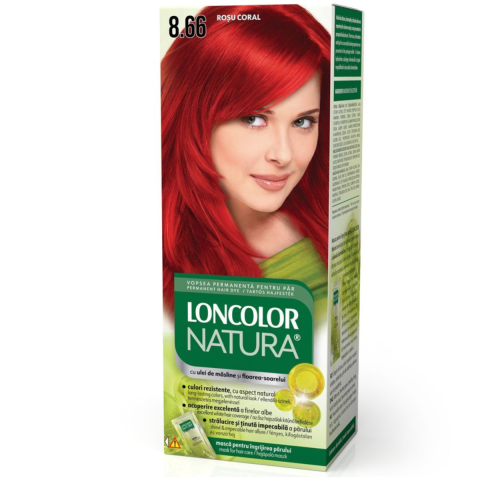 Ingrijire Personala & Cosmetice - Vopsea de par permanenta Loncolor Natura 8.66 Rosu coral, 110 ml