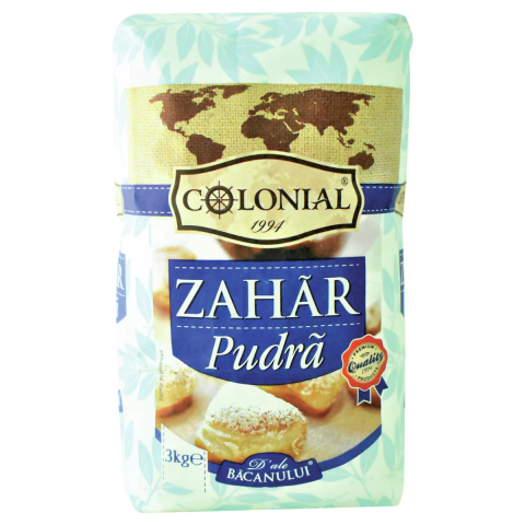 Alimente de baza - Zahar pudra Colonial, 3 Kg