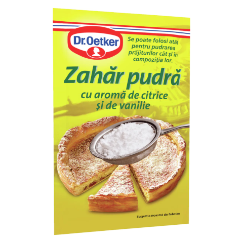 Alimente de baza - Zahar Pudra Dr. Oetker cu Aroma de Citrice si Vanilie, 50 g