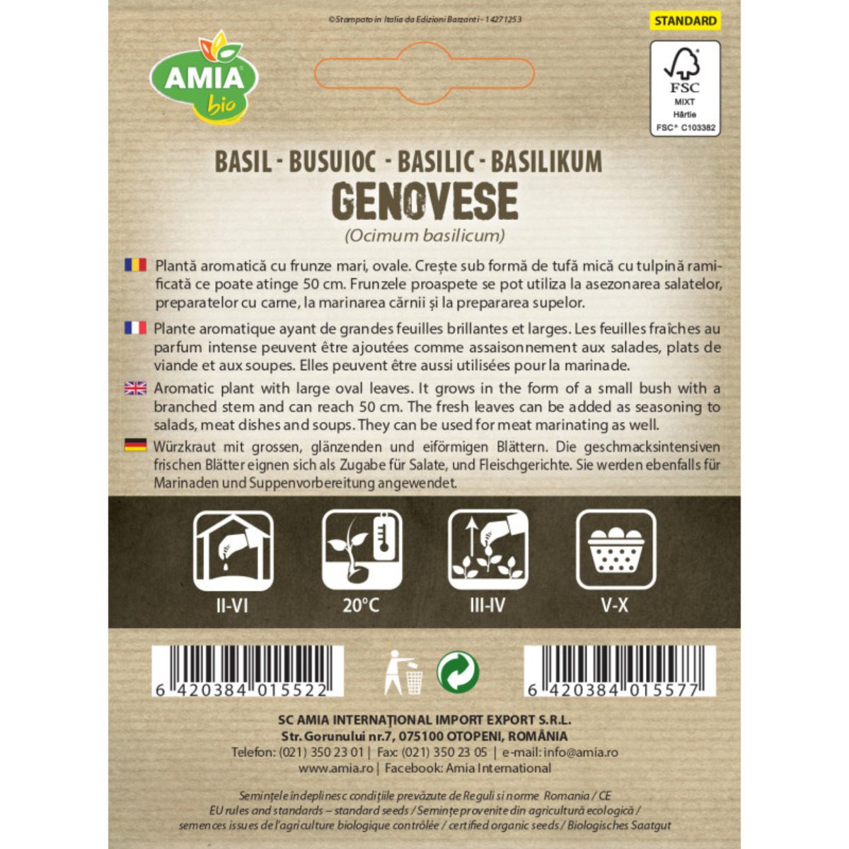 Seminte bio de busuioc Amia Genovese, 1 g [1]