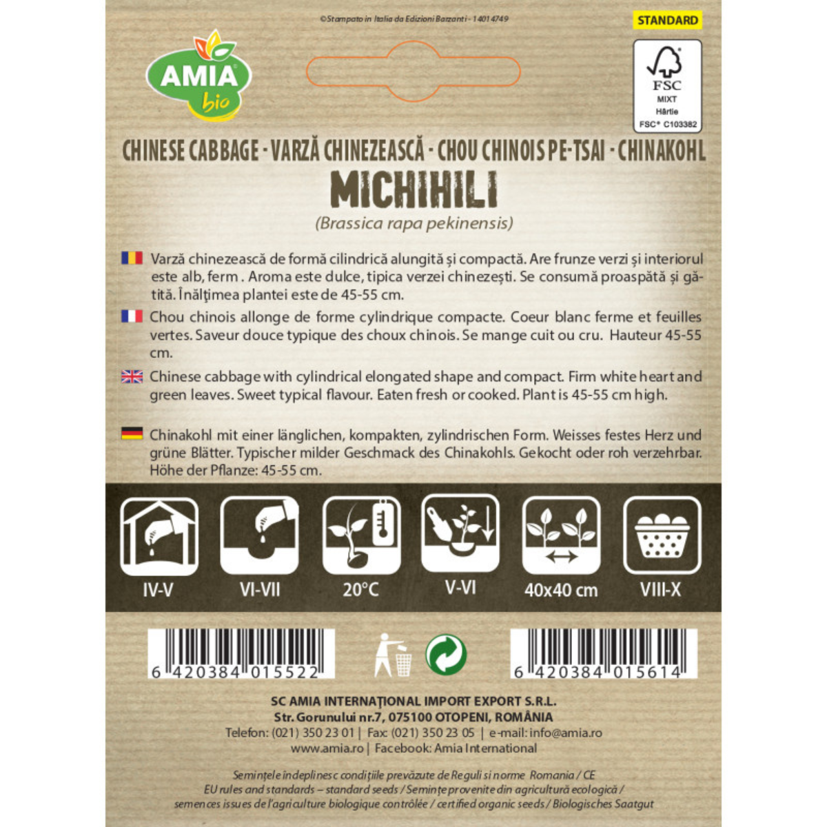 Seminte bio de varza chinezeasca Amia Michihili, 0,5 g [1]