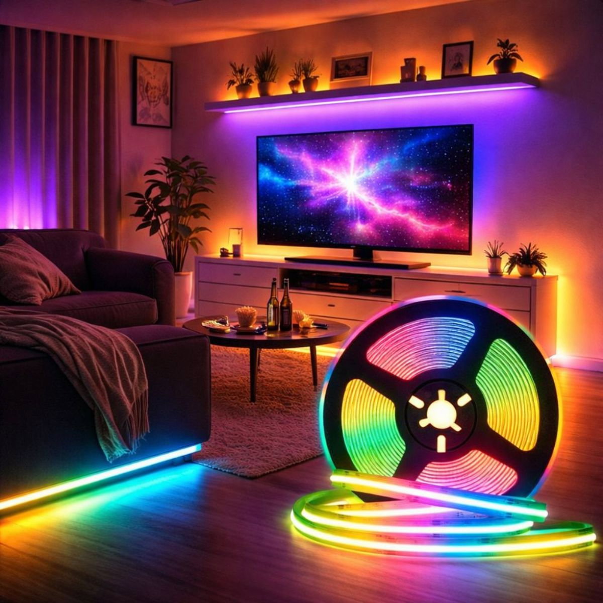 BANDA LED COB RGB 672 LED/m 21W/m 24V, Spin SPN6816R, 5m/rola [1]