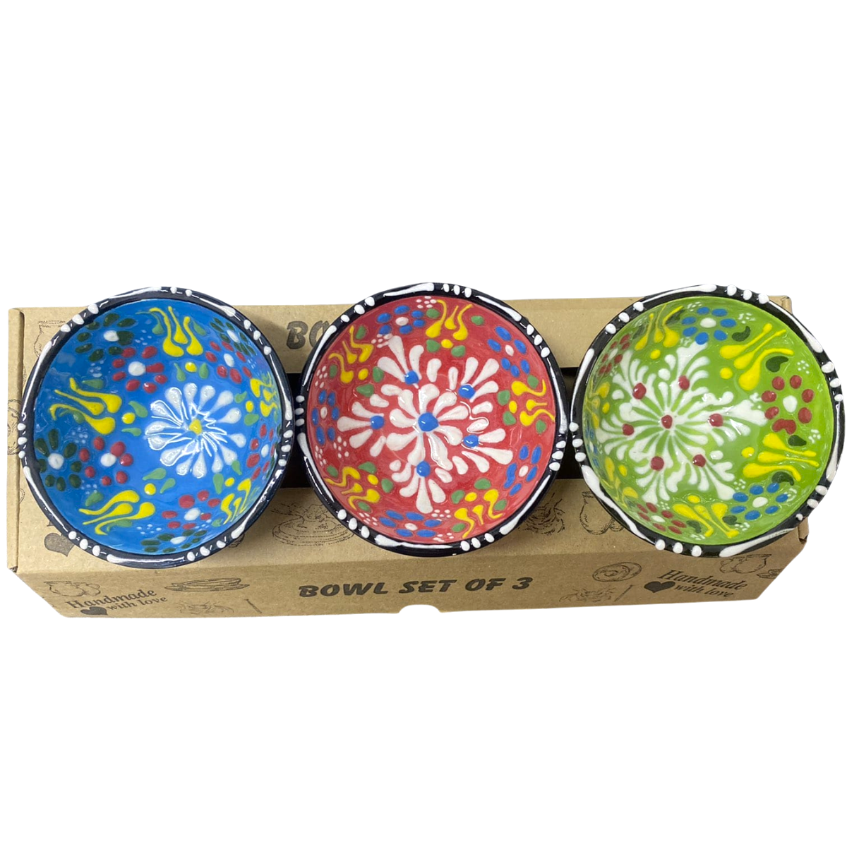 Boluri Ceramice Pictate Manual 8 cm TK-20894, set 3 buc [1]